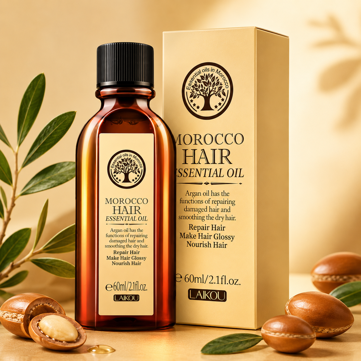 LumiGlow™ Moroccan Argan Hair Oil