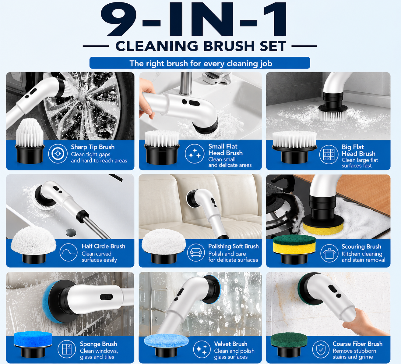 PowerSpin™ 9-in-1 Electric Scrubber