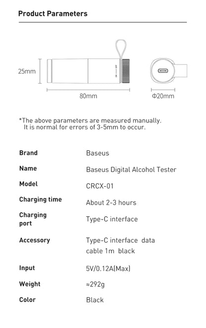 LED Display Automatic Alcohol Tester Professional Breathalyzer Alcohol Test Tool