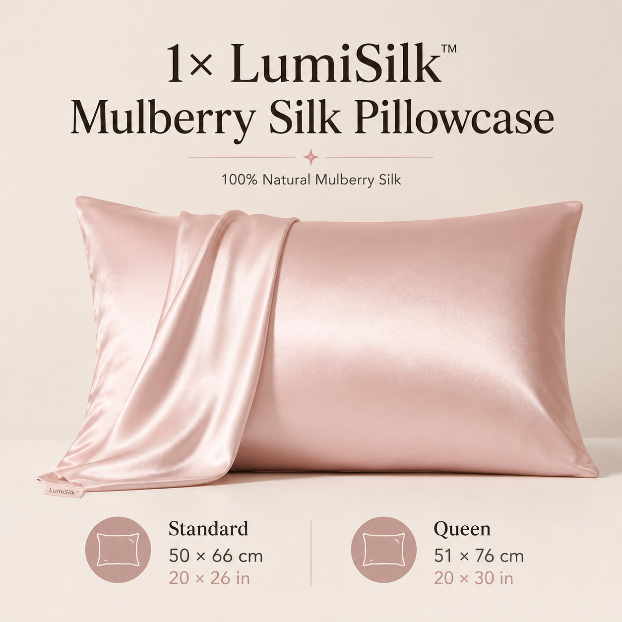 LumiSilk™ Mulberry Silk Pillowcase