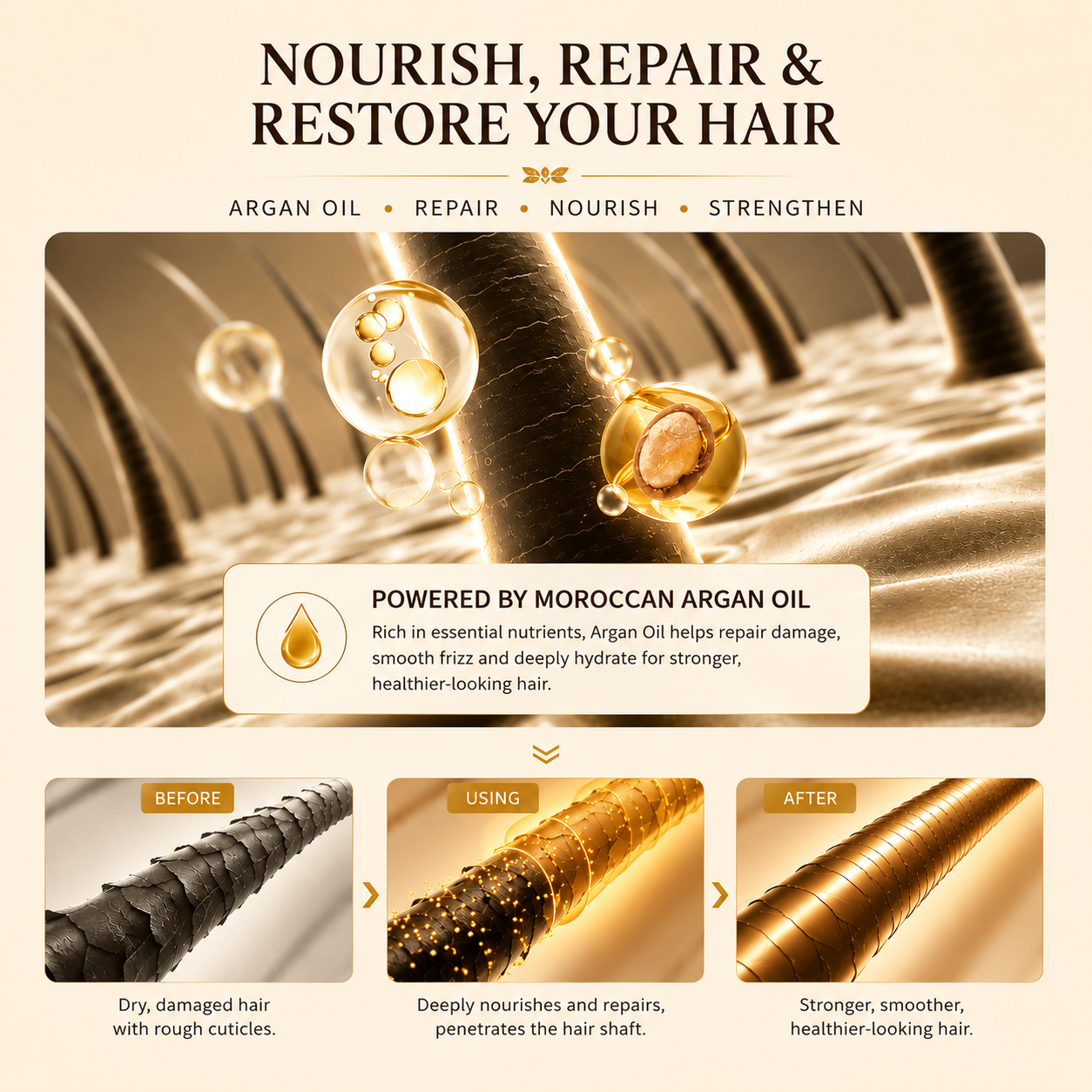 LumiGlow™ Moroccan Argan Hair Oil