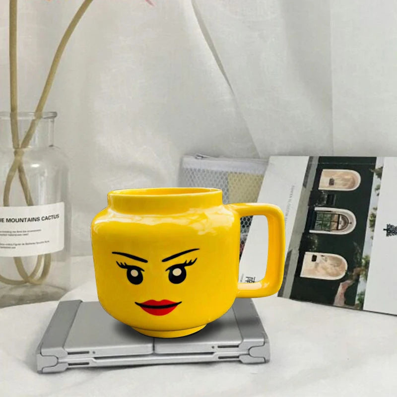 Lego Head Cartoon Ceramic Mug Cup 250ml