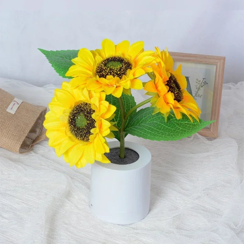 Sunflower Lamp With 3 LED Night Lights