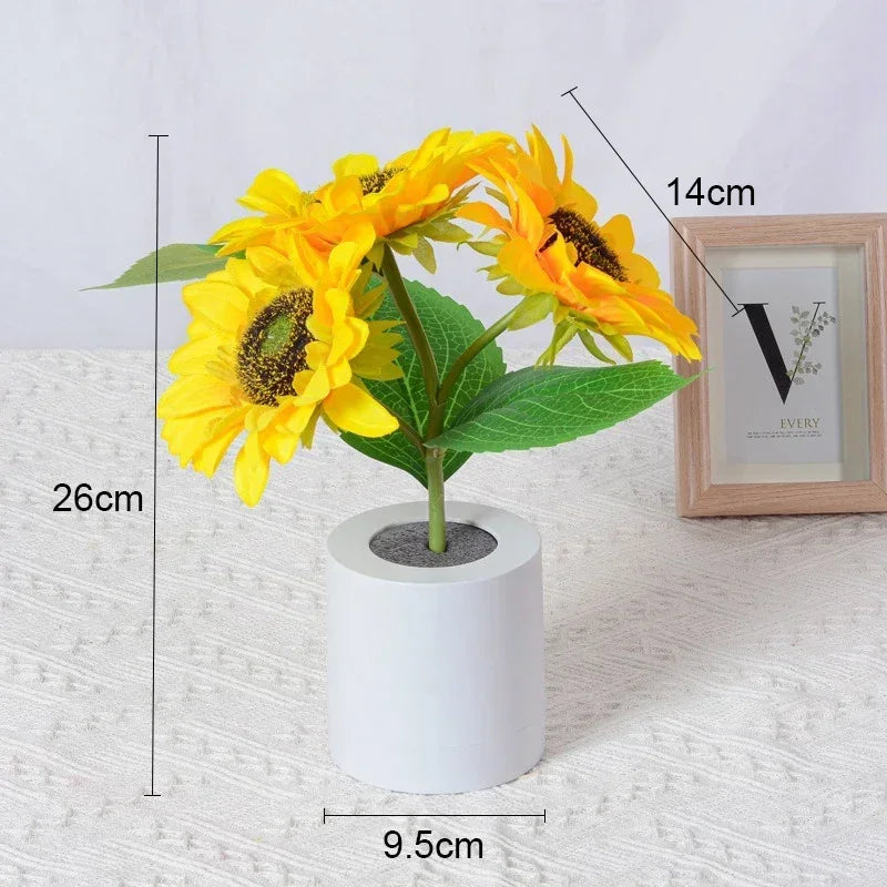 Sunflower Lamp With 3 LED Night Lights