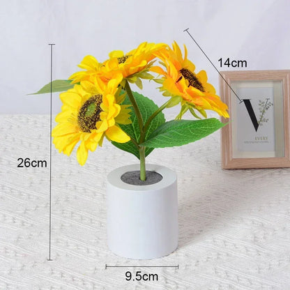 Sunflower Lamp With 3 LED Night Lights