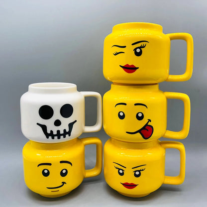 Lego Head Cartoon Ceramic Mug Cup 250ml