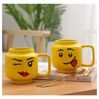 Lego Head Cartoon Ceramic Mug Cup 250ml