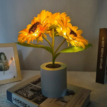 Sunflower Lamp With 3 LED Night Lights