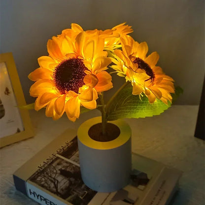 Sunflower Lamp With 3 LED Night Lights